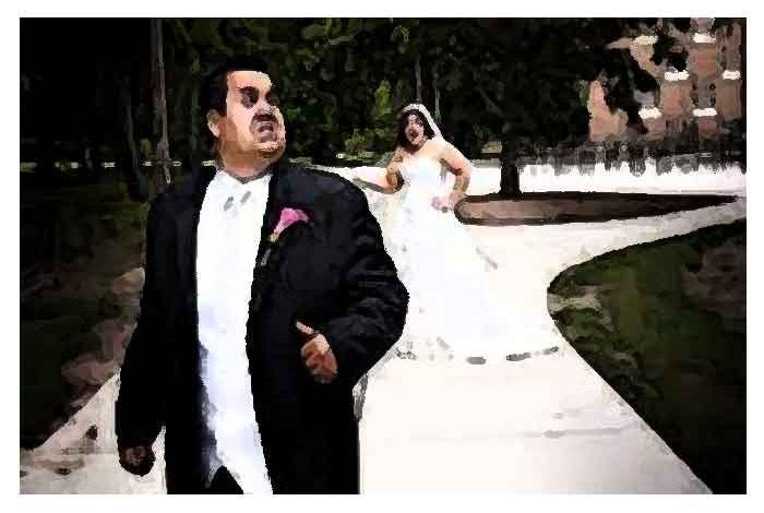 bride-groom running